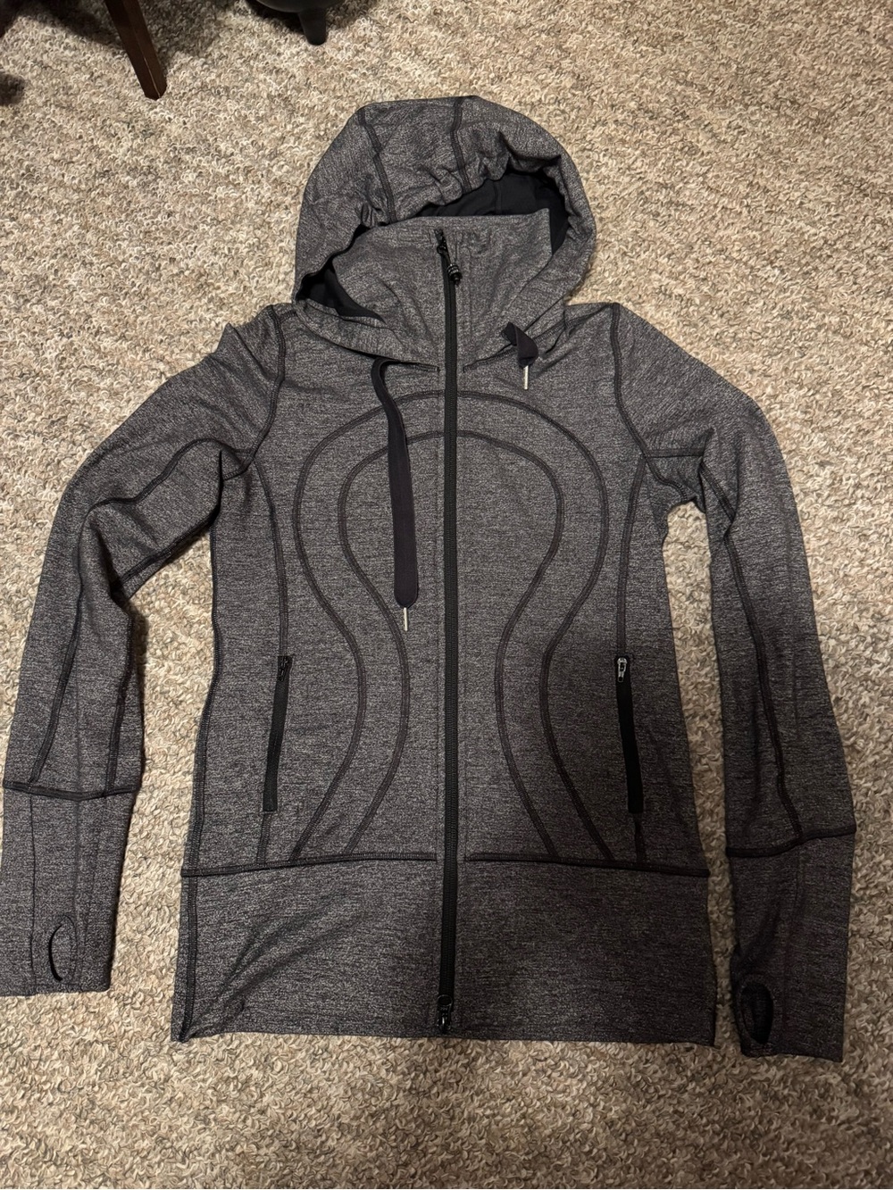 Lululemon women’s vintage heather grey Stride zip-up jacket